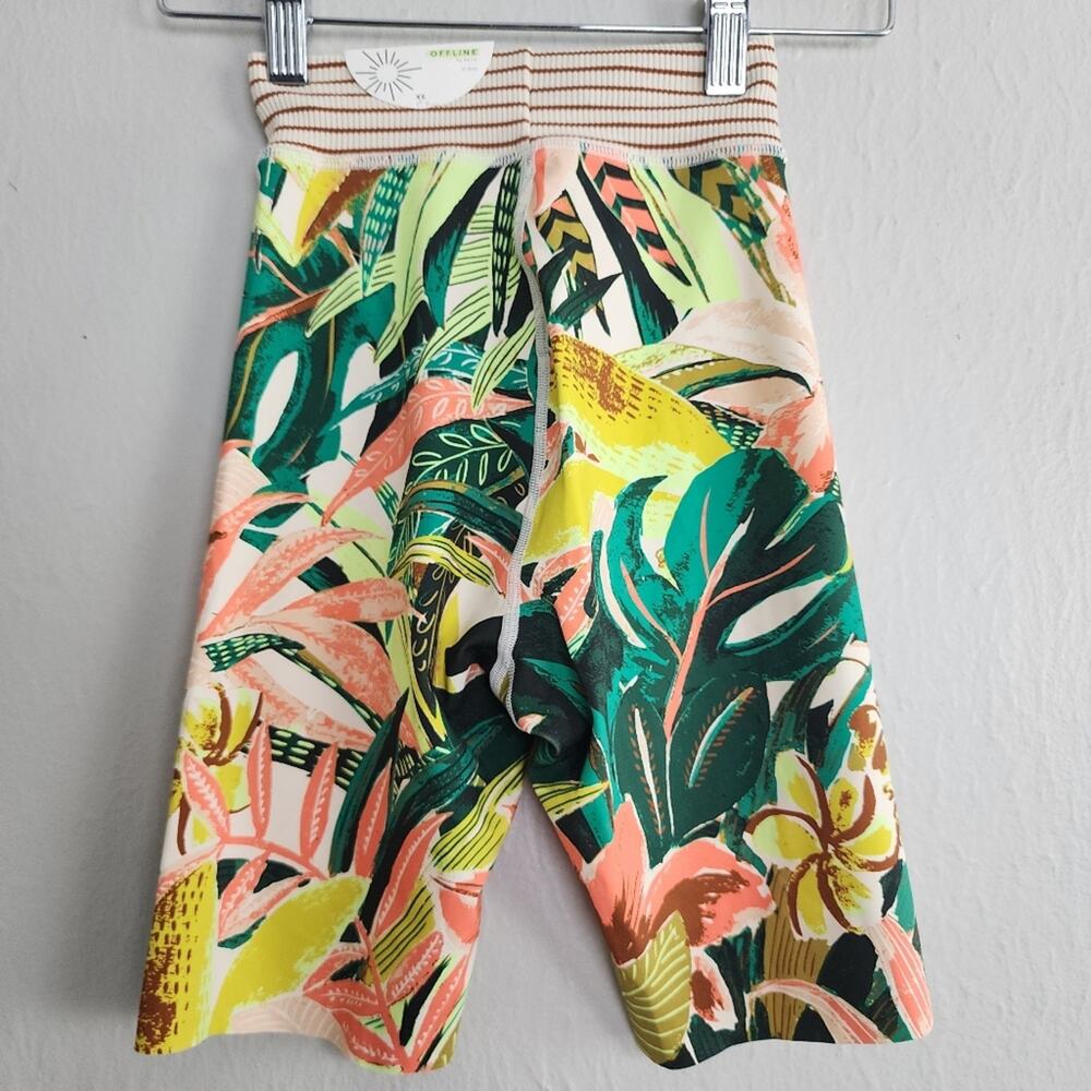 Aerie OFFLINE Goals Ribbed Drawcord Bike Shorts Peach Apricot Orange NWT Small - Picture 8 of 11